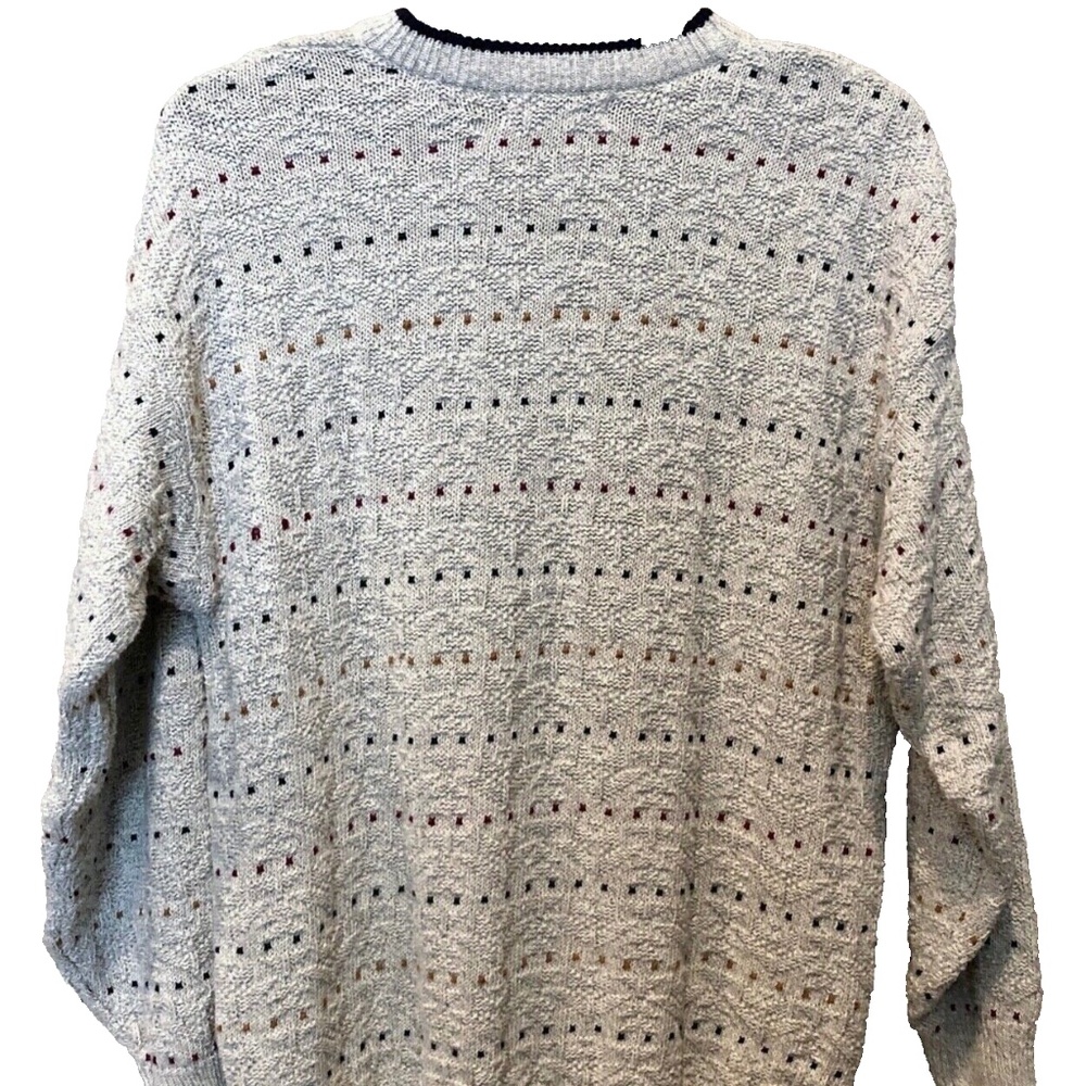 Men's Vintage 80's Van Heusen Multi Colored Dot Textured Knit Sweater Size M - Picture 9 of 10